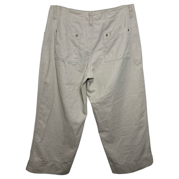Vintage Y2K Lee Riveted Capris Size 8 Neutral Tan Khaki Ramie Cotton - Picture 2 of 7